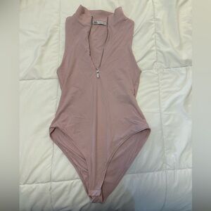Zara Light Pink bodysuit with zipper in front